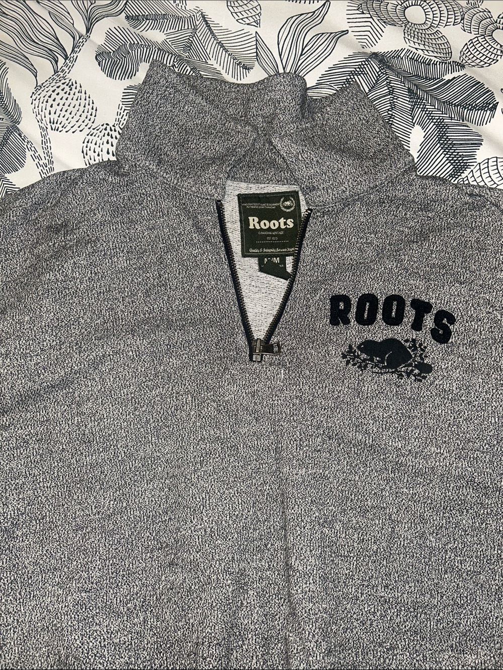 Roots Men’s Heather Grey Half-Zip Jacket